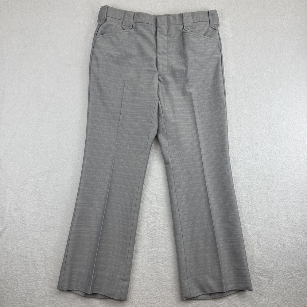 Circle S Ranch Western Pants Mens 35x30 Gray Dress Flare Cowboy Made in‎ USA